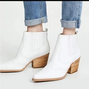 Sam Edelman Winona White Western Ankle Booties
